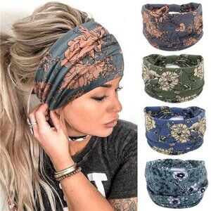 Wide Boho Headbands for Women Fashion Knotted Headband Yoga Workout African
